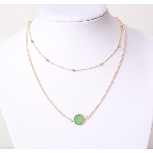 Punk 2020 New Fashion Necklace Simple Double Crystal Lock Chain Chain Sweet Lady Necklace Wholesale Sales Necklace Women