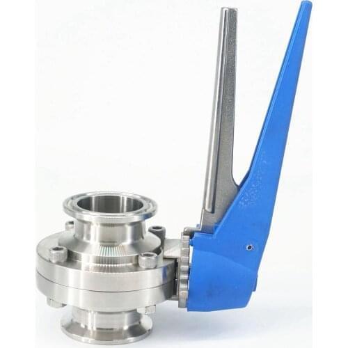 1-1/2 inch 38mm SS304 Stainless Steel Sanitary 1.5 inch Tri Clamp Butterfly Valve Squeeze Trigger