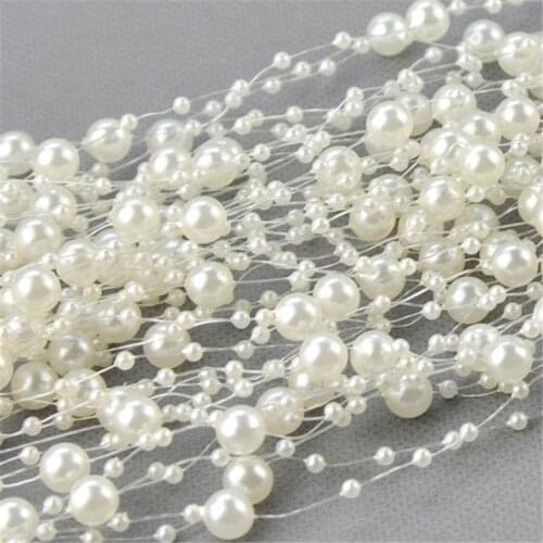 10M Pearl Garland Pearl Ribbon Wedding Decoration Pearl String Table Decoration Pearl Necklace Christmas Tree Decoration