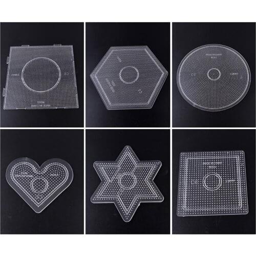 2.6mm Large Square Hexagon Round Fuse Beads Pegboard Kids DIY Crafts Accessory Plastic transparent development smart interlock