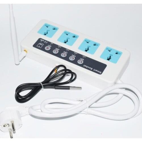4 Sockets Remote Control Wireless GSM Socket Switch SC4-GSMT Remote Control Air conditioning/TV etc Temperature Sensor Socket