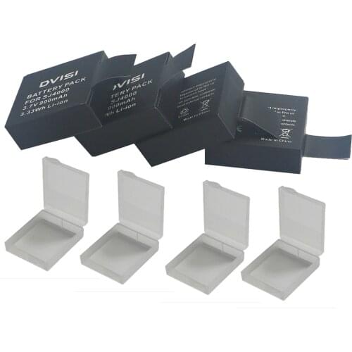4Pcs/lot 3.7V 900mAh Battery with Storage Boxes for SJCAM SJ 4000 5000 SJ4000 SJ5000 SJ6000 Camera Sport Camera DV Accessories
