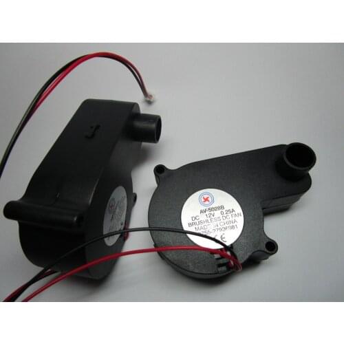 4 pcs Brushless DC Blower Fan 5028B 12V 2 Wires Black Color 50x28mm Ball-bearing