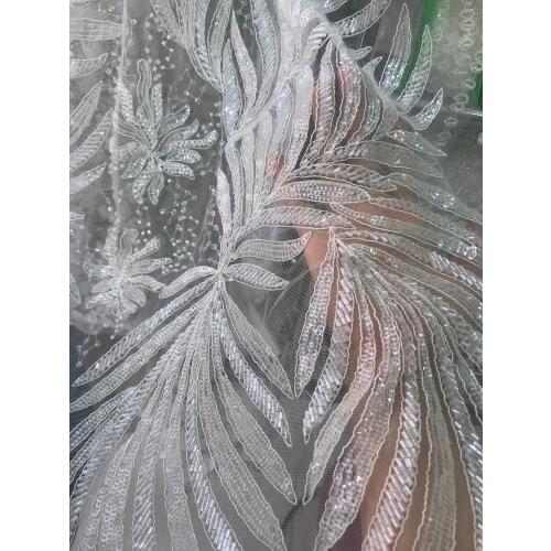 French tulle sequins embroidery lace fabric Luxury S-108882 African net lace textile