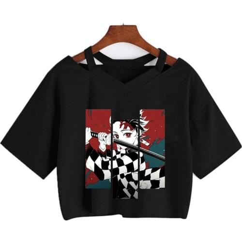 Japanese Anime Demon Slayer T Shirt Kawaii Kimetsu No Yaiba Graphic Tees Tanjirou Kamado Tops Funny Tshirt Manga T-shirt Female