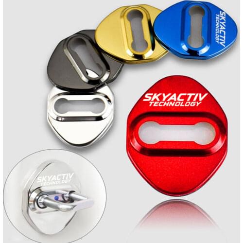 4pcs Door Lock Cover For Mazda 2 3 6 DJ BM BP GJ CX3 CX-5 CX5 CX 5 CX9 MX5 2014-2020 SKYACTIV logo Car styling Accessories
