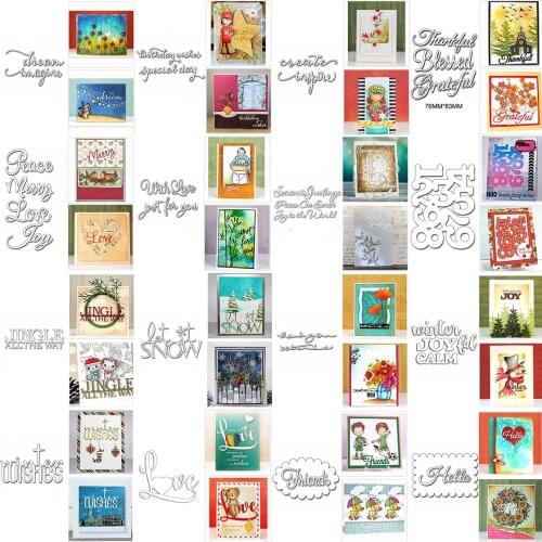 Metal Cutting Dies Stencil Words Peace Hello Love Friend Number 1-9 Special Style DIY Scrapbooking Making Template 2020 New #7