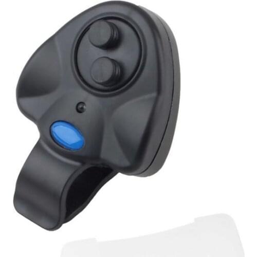 Mini Universal Electronic Fish Bite Sound Alarm LED Light Alert Bell Fishing Rod Clip-On ABS Fish Bite Alarm Black