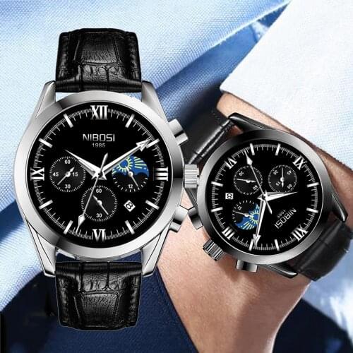 NIBOSI 2021 Top Luxury Brand Men Watches Waterproof Quartz Men Chronograph Fashion Sport Wristwatch Male Clock Relogio Masculino