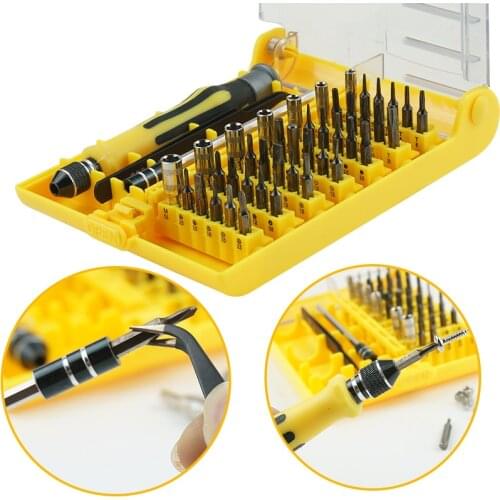 Magnetic Screwdriver Set 45 In 1 Set Precision Screw Driver Tools With Tweezer