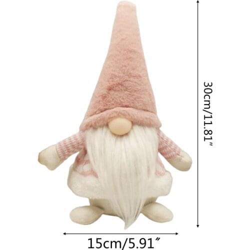 2021 New Christmas Swedish Gnome with LED Lighting Nose Plush Doll Kids Gift Home Decor