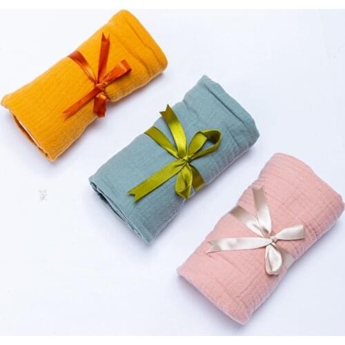 Newborn Toddler Baby Girls Boys Blanket Cotton Muslin Solid Color Soft Infant Sleeping Quilt Bed Bath Towel Fits Baby Skin