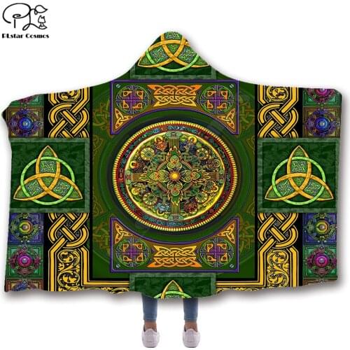 Various Tattoo designs Hooded Blanket Adult colorful child Sherpa Fleece Wearable Blanket Microfiber Bedding style-4