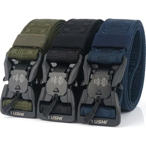 Official Genuine Tactical Belt Hard PC Quick Release Magnetic Buckle Military Belt Soft Real Nylon Sports Accessories
