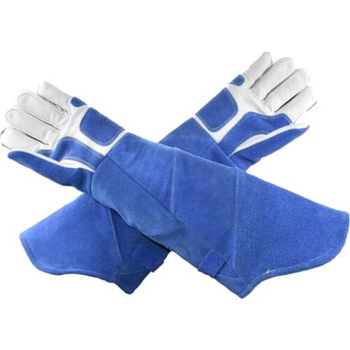 Animal Handling Gloves, Faux Cowhide Bite Proof for Dog, Cat Scratch or Reptile