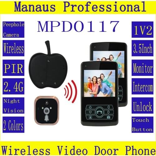 Profession Intercom Wireless Systems for Home,Remote Unlock One to Two Video Digital Wireless Front Door Peephole Camera D117a