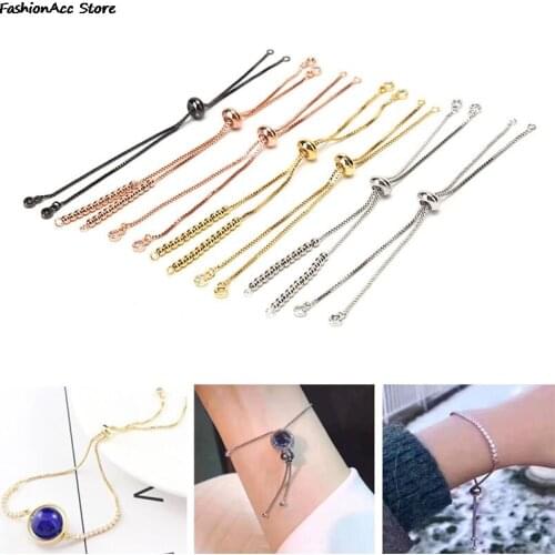 Adjustable Slider Chain For Jewelry Making DIY Loops Connector Pendants Bracelets Material Findings