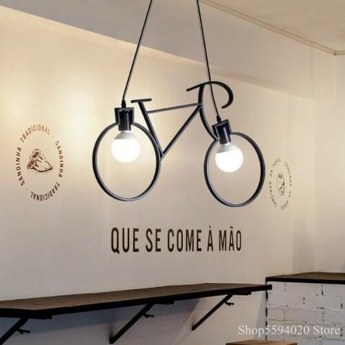 Retro Iron Bike Chandelier Lights American Country Iron Pendant Lamp Industry Bike Hanging Light Restaurant Bar Creative Fixture