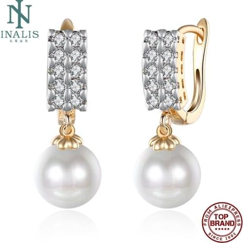 INALIS Stud Earrings Zirconia Pearl Earrings For Women Romantic Party For Girlfriends Cute Earrings Fashion Jewelry Hot Sale