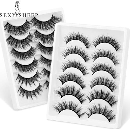 SEXYSHEEP 5Pairs 3D Faux Mink eyelashes False Eyelashes Long Lashes Wispy Makeup Beauty Extension Tools Wimpers 13 Styles