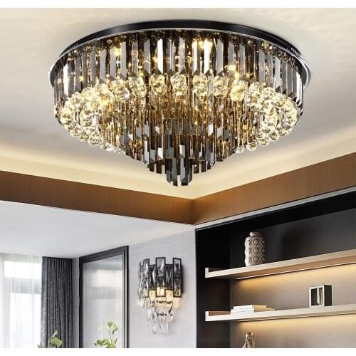 Modern Luxury Crystal Chandeliers Round Cristal Ceiling Hanging Lamp For Living Room Home Decor Light Suspension Luminaire