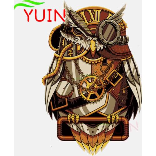 Stylish Mechanical Pirate Owl Car Sticker Motorcycle Accessories PVC Graphic Decoration High Quality Waterproof Decal 16*11cm