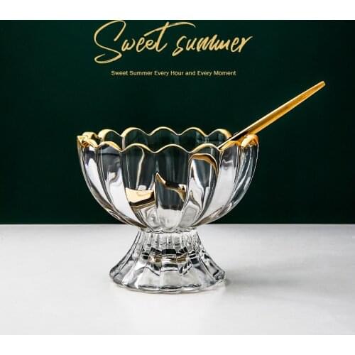 Light Luxury Ice Cream Cup Glass Sundae Ice Cream Cup Goblet Ice Cream Fruit Yogurt Dessert Cup