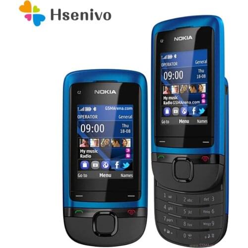 Nokia C2-05 Refurbished-Original Unlocked Nokia C2-05 slide cell phone Bluetooth Refurbished