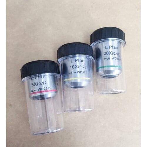 Woking distance 23.6MM Metallurgical Microscope Plan Achromatic Objective Lens Long Working Distance 5X 10X 20X LWD