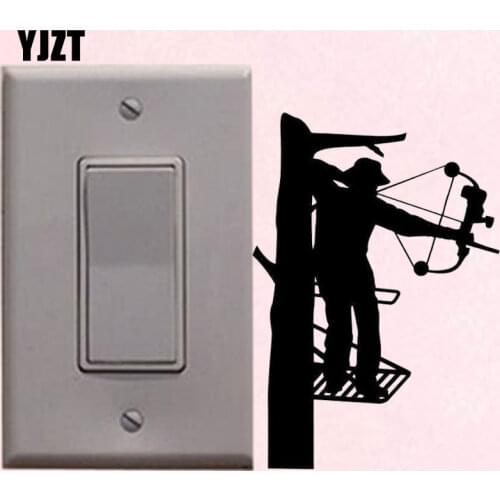 YJZT BOW HUNTING SPORTSMAN Light Switch Bedroom/Home Decor Vinyl Switch Sticker Wall Decal 8SS-2733