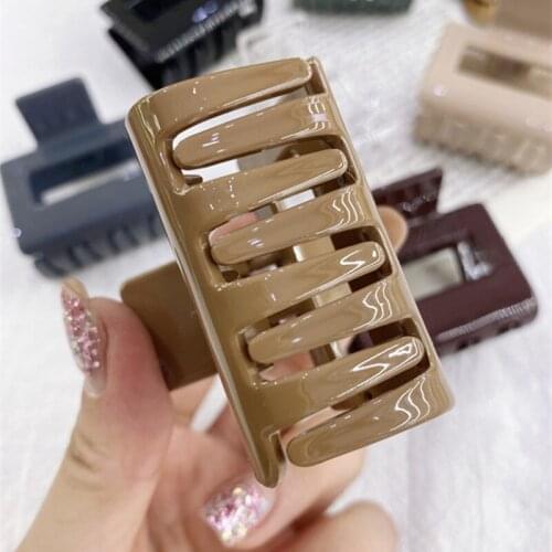 Simple Hair Claws Chocolate Color Hair Grab Clips Women Korean Hair Accessories For Girls Ponytail Holder Hair Styling Fashion