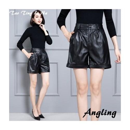 2020 Women New Real Genuine Sheep Leather Shorts KS57