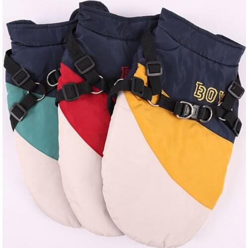 Winter Cold Weather Dog Coats With Harness Soft Warm Waterproof Dog Jackets Sports Clothes Apparel For Small Medium Large Dogs