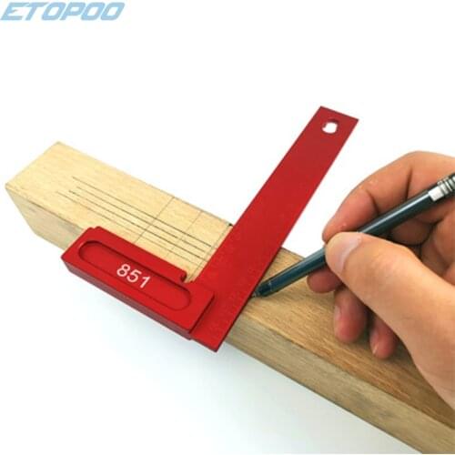 0-200mm Aluminum alloy square ruler Height ruler Woodworking ruler Angle ruler Imperial square ruler Woodworking measuring tool