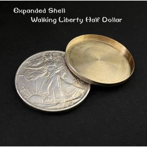 1pc Expanded Shell Walking Liberty Half Dollar (Head) Magic Tricks Illusions Gimmick Coin Appear/Vanish Accessories Close Up Fun