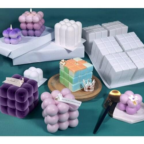 1PC Chocolate Cake Mould Rubiks Cube Tool 3D Aromatherapy Plaster Candle Silicone Mold Cake
