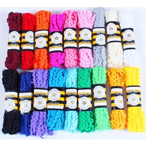 15Yard/Lot 5MM Multicolor Terylene Ribbon Ric Rac Zig Zag Lace Trim Ribbon For Wedding Decoration Handmade DIY Sewing Crafts