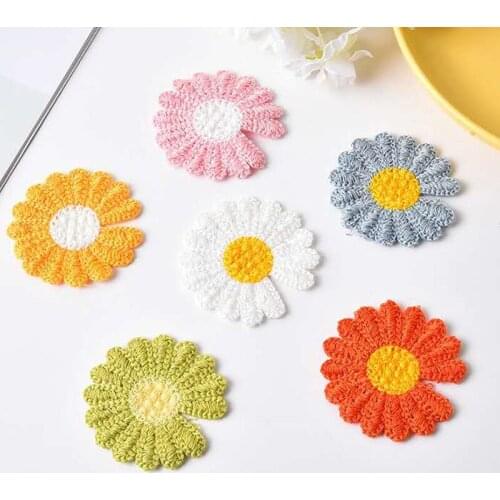 20pcs/lot 4.5cm flower Appliques For Bow Clip Accessories DIY Kid cloth patches Appliques
