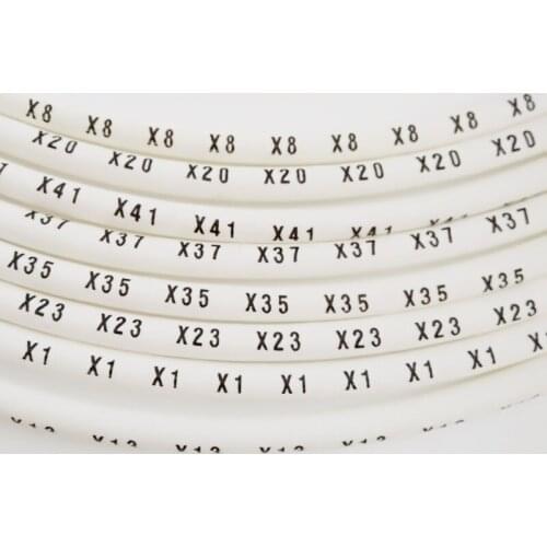 200pcs/lot freeshipping 0.5 0.75 1.0 1.5 2.5 4.0 6.0 8.0mm2 white cable marker plum tubing Customized number and symbol