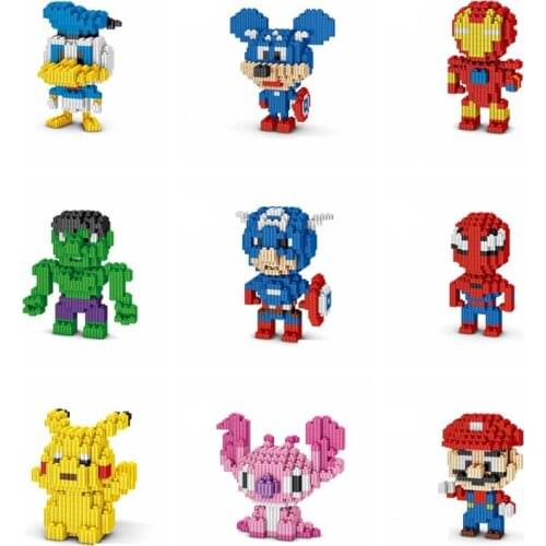 352-687pcs 3D Super Hero Diamond Building Blocks Bricks Toys DIY Mini Mirco Block Small Particles Children Toys
