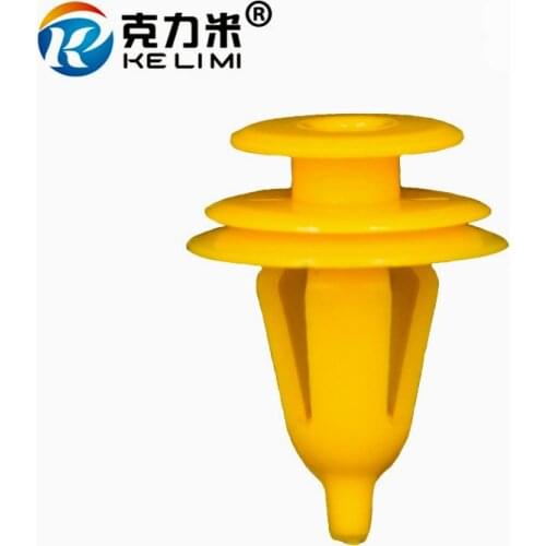 50Pcs Car Door Panel Clips Hole 9mm Plastic Rivets Fastener Push Clip Yellow For Toyota