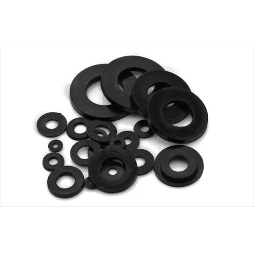 50pcs M10 M12 Black Nylon Flat Washer Plastic Washer Insulation Gasket Screw Gasket Spacer