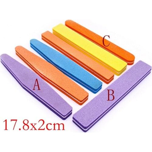 500pcs/lot Fast shipping Hot Sell Nail Buffer Double Side Diamond Sponge Down polish 17.8x2cm
