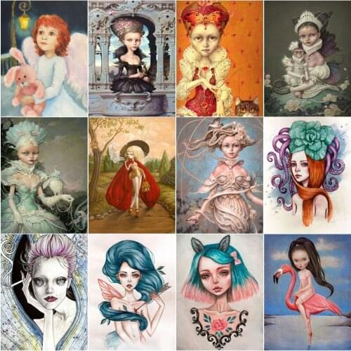 Diy 5D Diamond Painting Queen Princess Little Girl Hanging Paintings Full Square and Round Embroidery Mosaic Cross Stitch