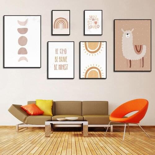 Bohemian Cartoon Print Canvas Painting Childrens Bedroom Decoration Wall Decor Interior Design