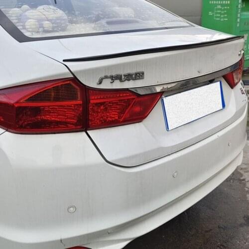 CEYUSOT For NEW HONDA CITY Car Trunk Spoiler Accessories PU Material Rear Lip Black Wing Tail Diffuser Refit V STYLE 2015-2022