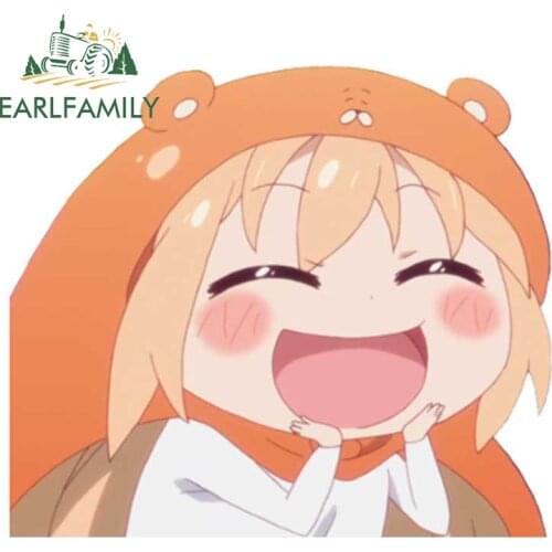 EARLFAMILY 13cm x 11.3cm for Umaru Chan Car Accessoires Stickers Waterproof Sunscreen Decals Camper Surfboard Car Door Protector