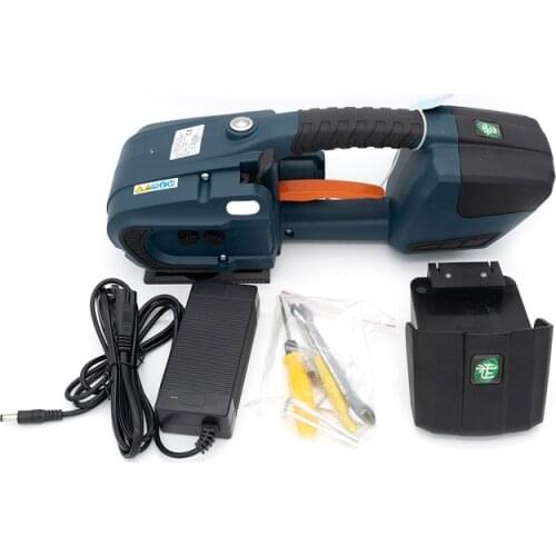 Electric Baler Strapping Machine with Two Batteries PP/PET Packaging Tool Automatic and Portable Handheld Hot Melt Adhesive YZ