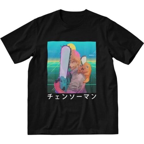 Chainsaw Man Warrior Denji T-shirt Men Streetwear T Shirts Short Sleeve Harajuku Anime Manga Tshirt 100% Cotton Tee Top Clothing