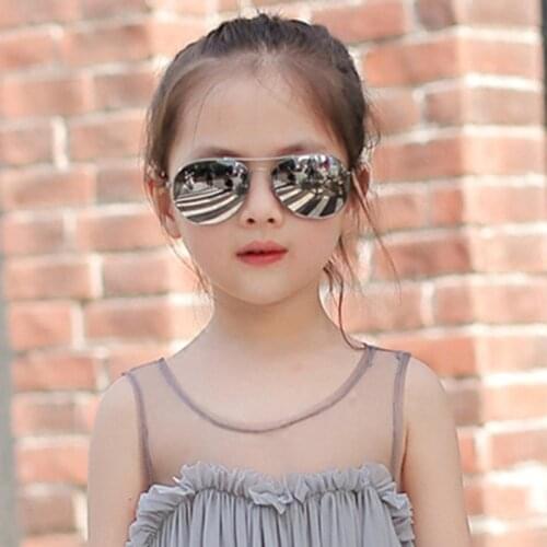 1PC Classic Sunglasses Girls Colorful Sun Glasses Mirror Children Glasses Metal Frame Kids Boys Travel Shopping Eyeglasses UV400